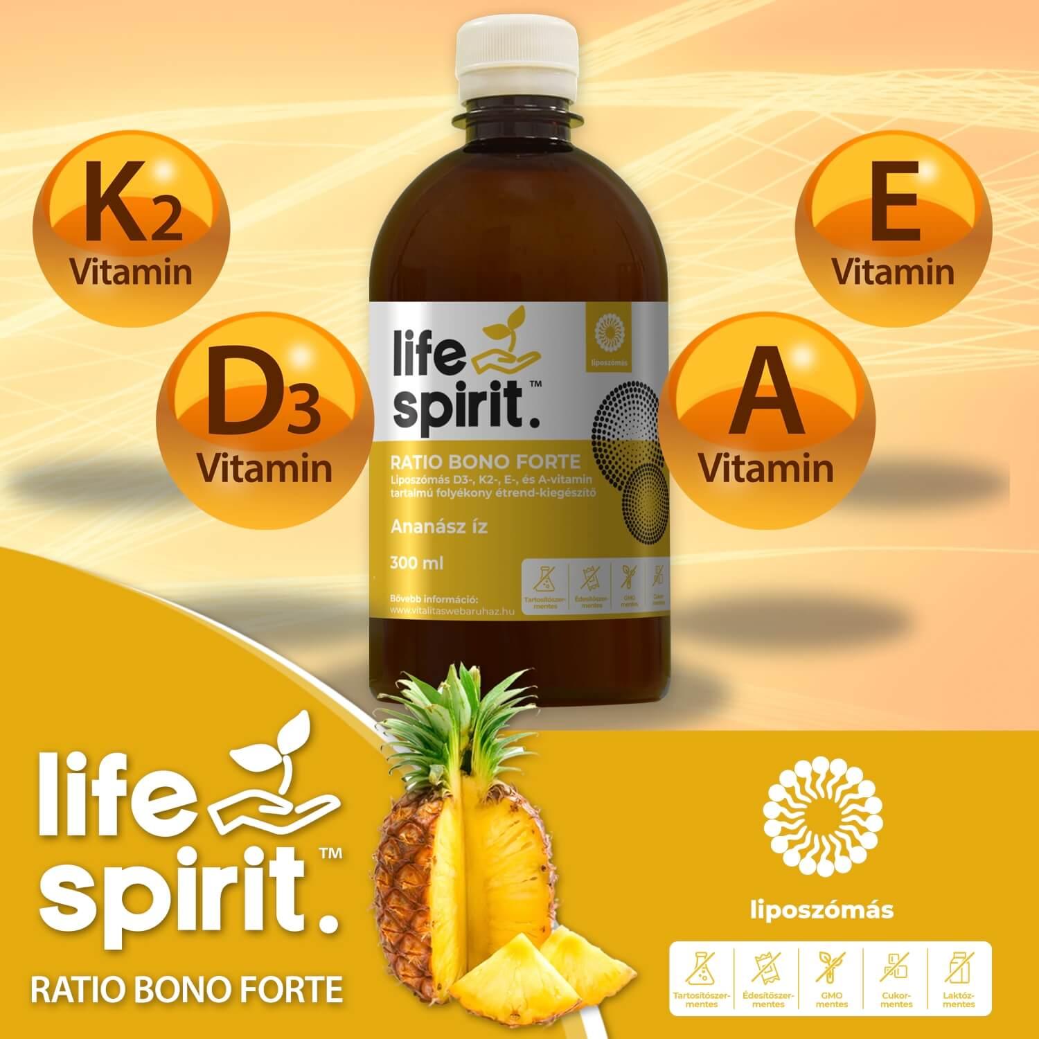 Life Spirit Ratio Bono - liposzomás D-vitamin +K2+E+A vitaminok